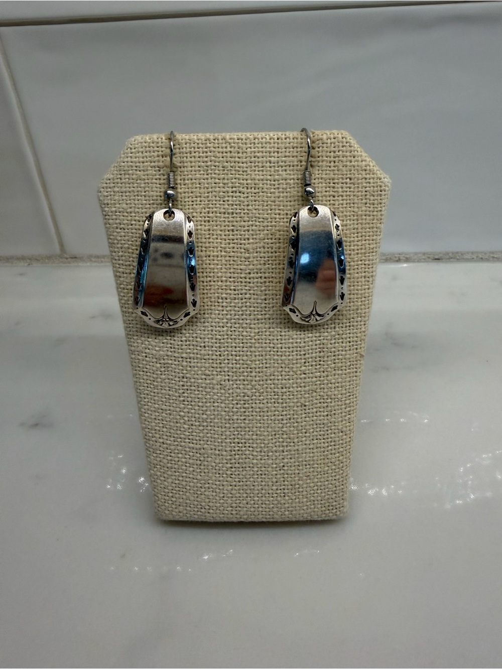 Antique Spoon Sterling Silver-Dangle Earrings